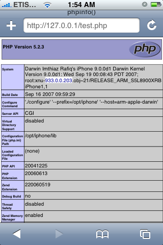 BSD, SSH and PHP on my iPhone